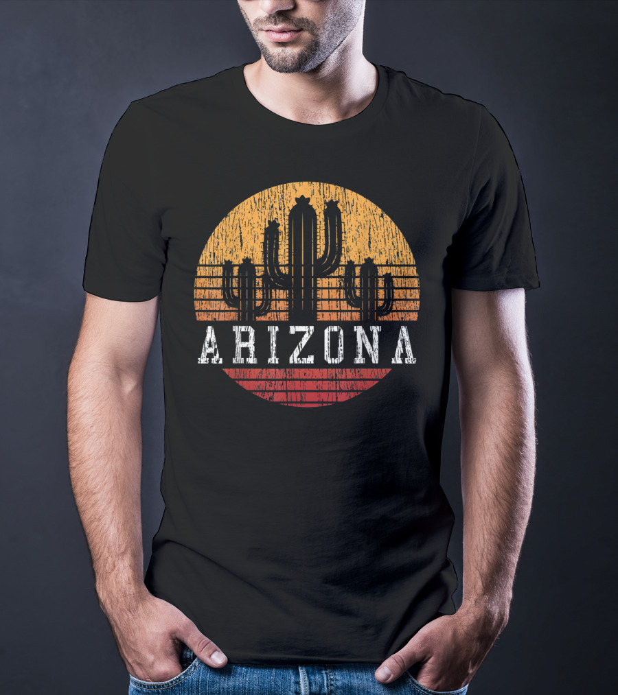 Arizona Vintage Cactus Desert Sunset Retro T-Shirt