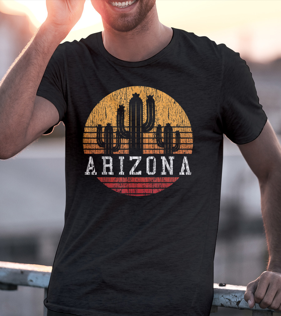 Arizona Vintage Cactus Desert Sunset Retro T-Shirt