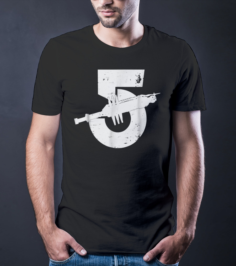 Babylon 5 Space Station Silhouette And Number 5 T-Shirt