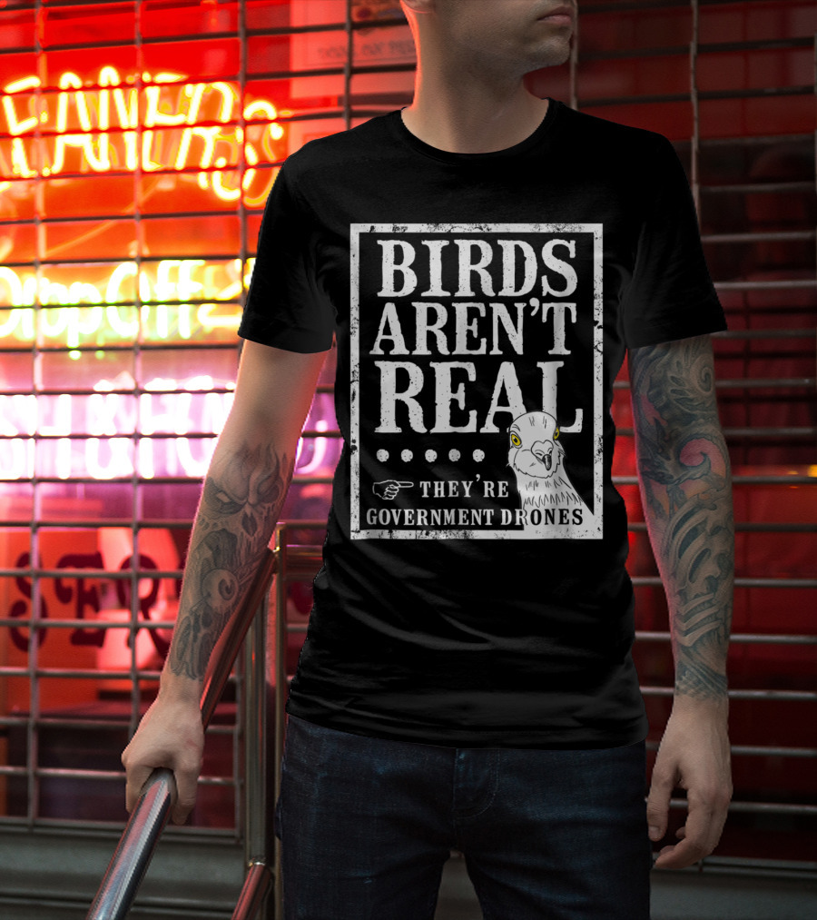 Birds Aren't Real They're Government Drones Meme T-Shirt