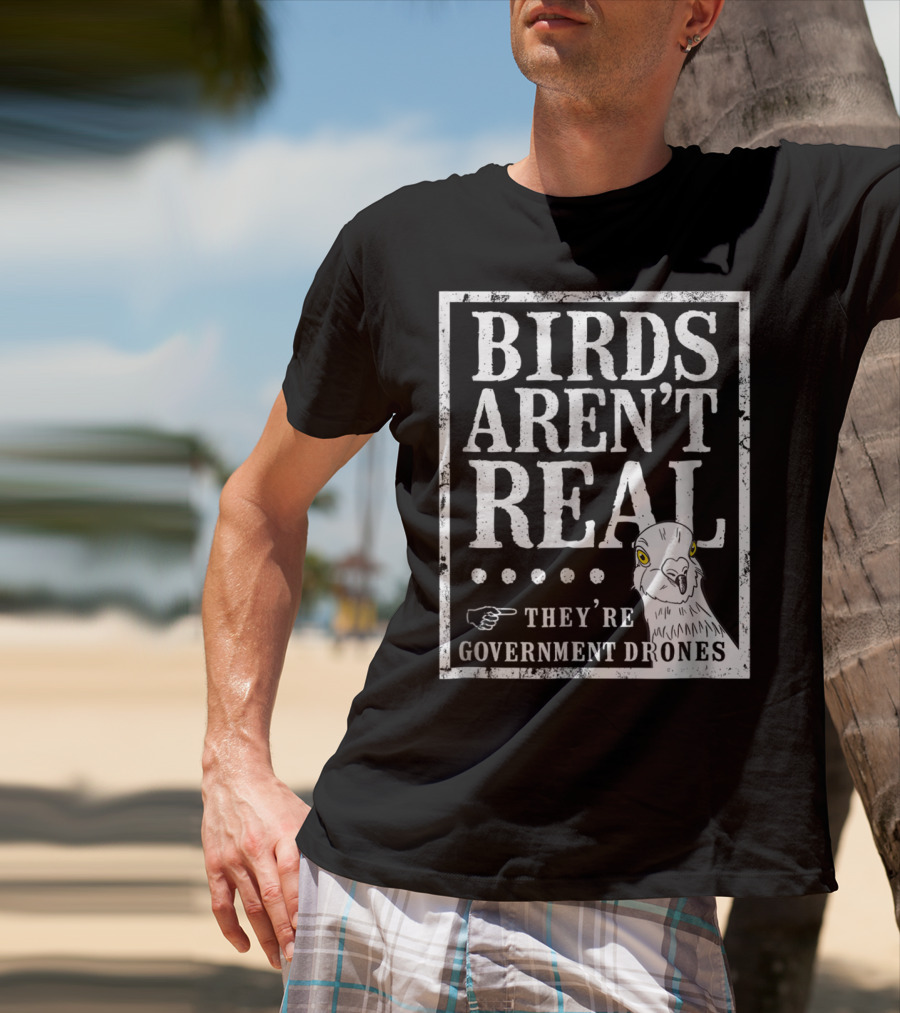 Birds Aren't Real They're Government Drones Meme T-Shirt