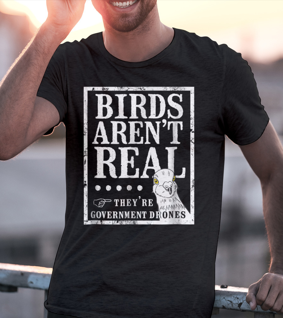 Birds Aren't Real They're Government Drones Meme T-Shirt