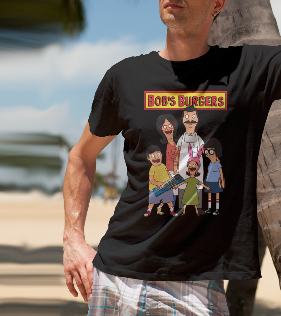 Bob's Burgers Animated Family Group With Bob Linda Tina Gene Louise T-Shirt