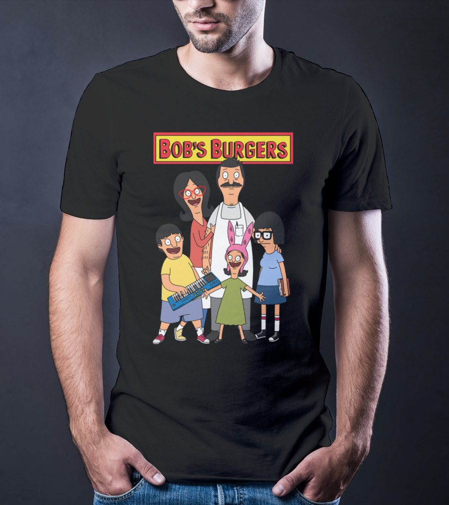 Bob's Burgers Animated Family Group With Bob Linda Tina Gene Louise T-Shirt