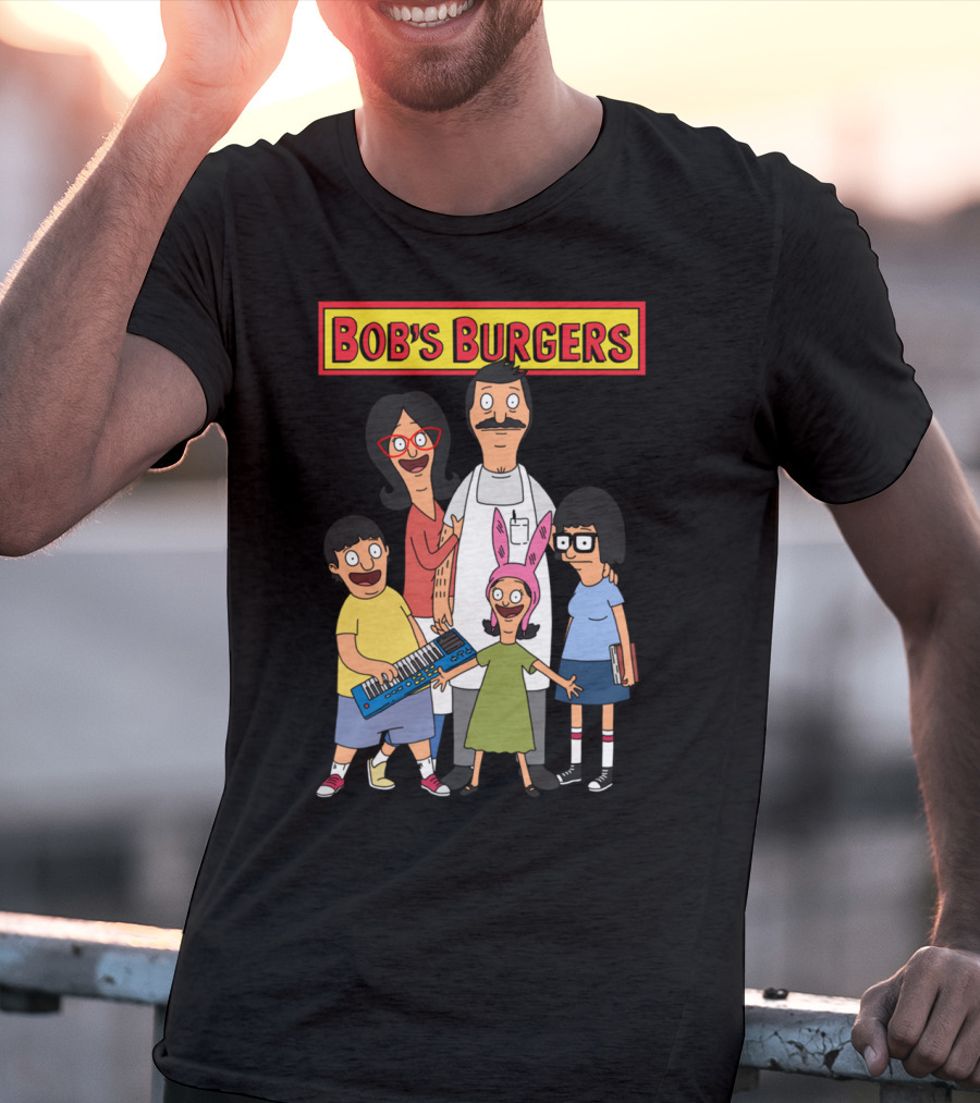 Bob's Burgers Animated Family Group With Bob Linda Tina Gene Louise T-Shirt