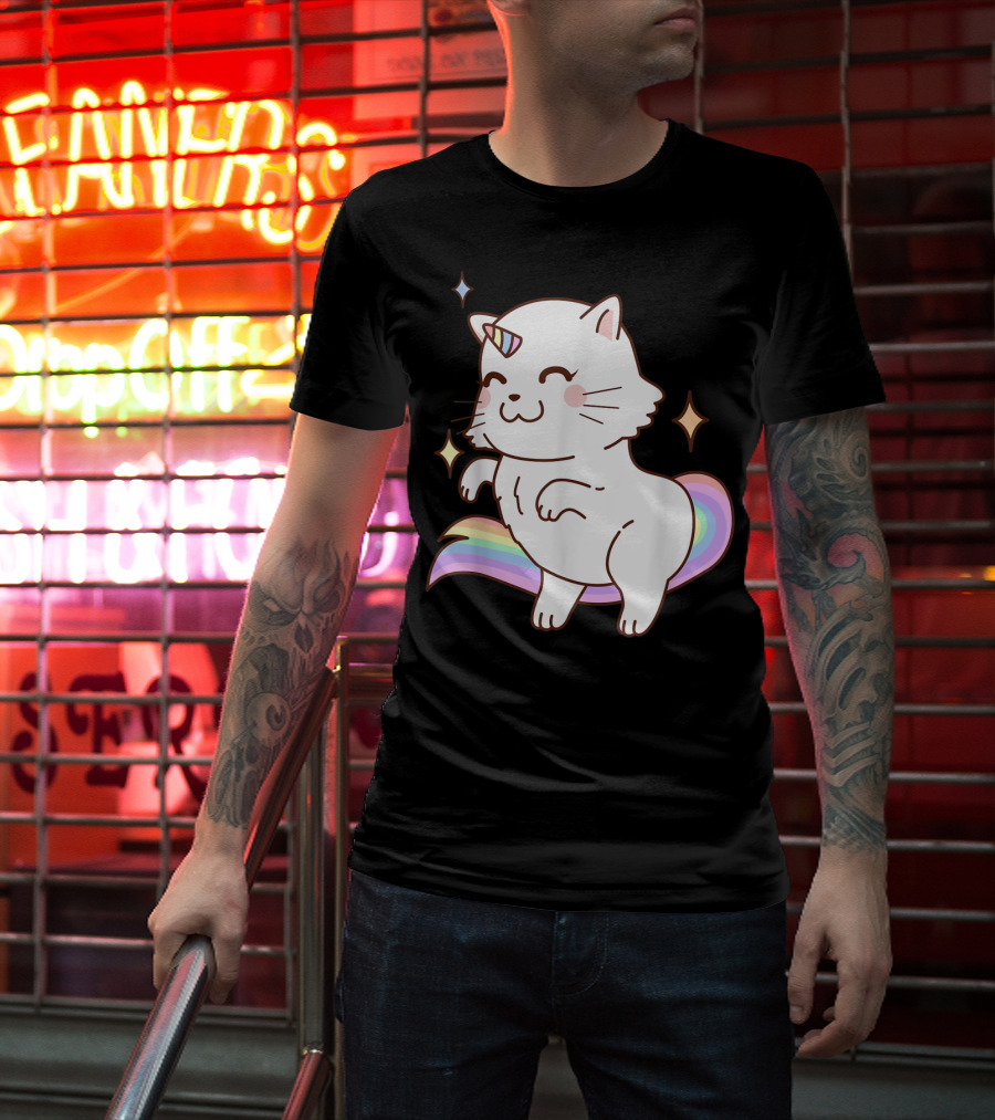 Caticorn Rainbow Cat Kittycorn Unicorn Kawaii Sparkles T-Shirt