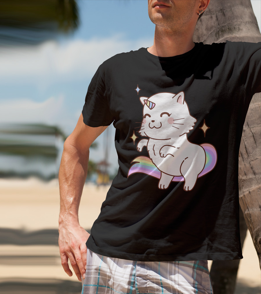 Caticorn Rainbow Cat Kittycorn Unicorn Kawaii Sparkles T-Shirt