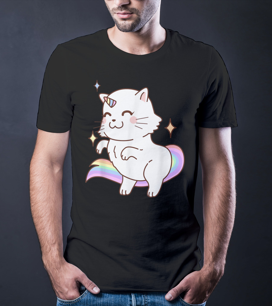 Caticorn Rainbow Cat Kittycorn Unicorn Kawaii Sparkles T-Shirt