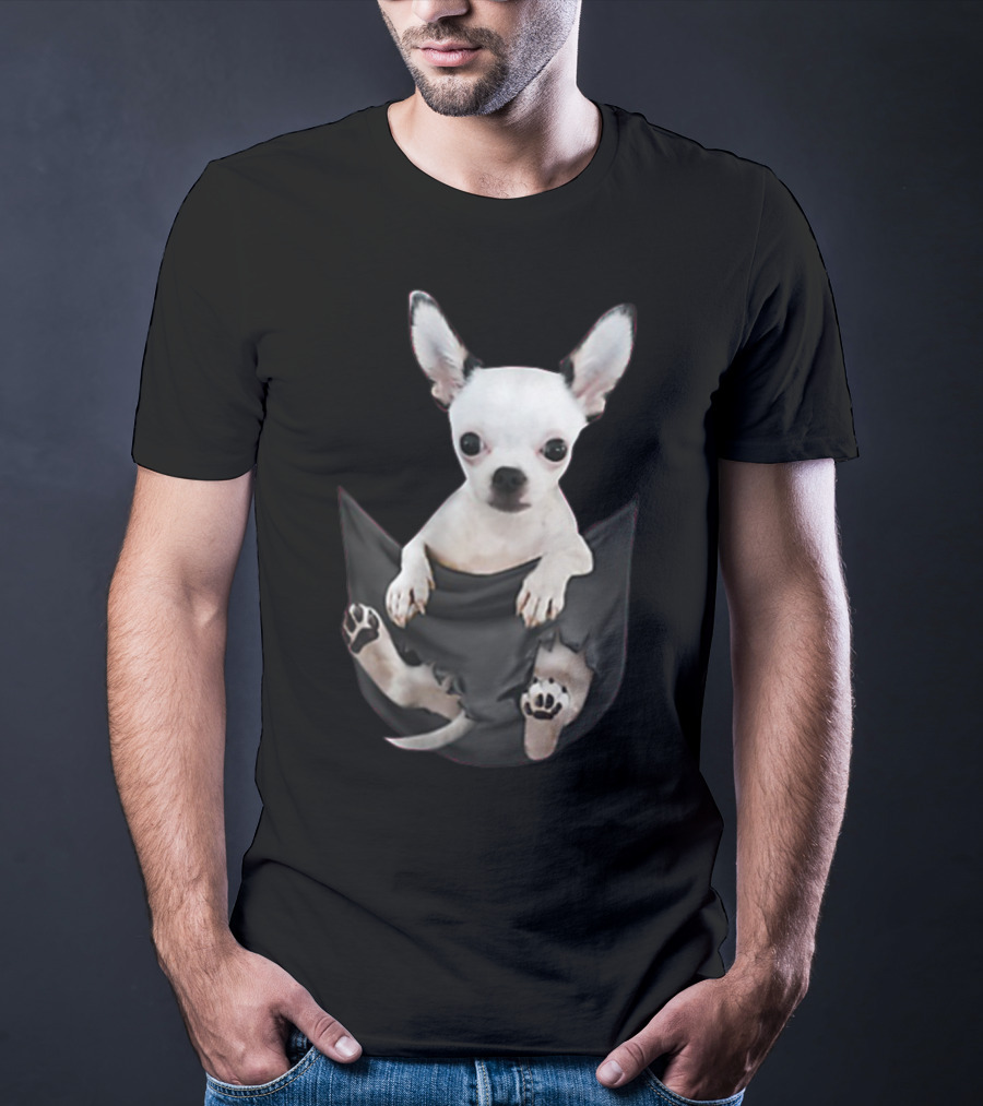 Chihuahua In Pocket For Chihuahua Lovers T-Shirt