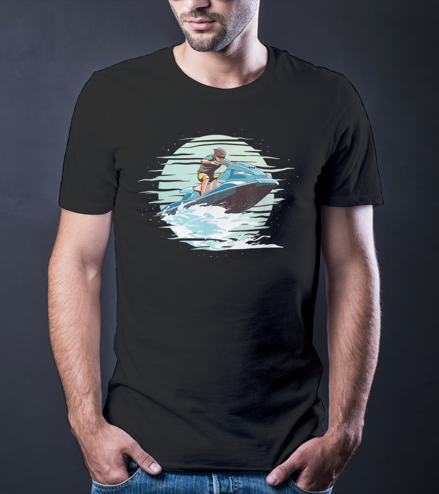 Jet Ski Adventure Cool Waves Jet Skier Riding T-Shirt