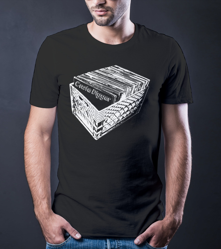Crate Digger Vinyl Records Collection DJ Enthusiast T-Shirt