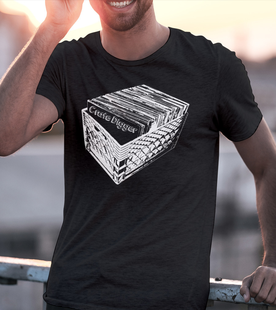 Crate Digger Vinyl Records Collection DJ Enthusiast T-Shirt
