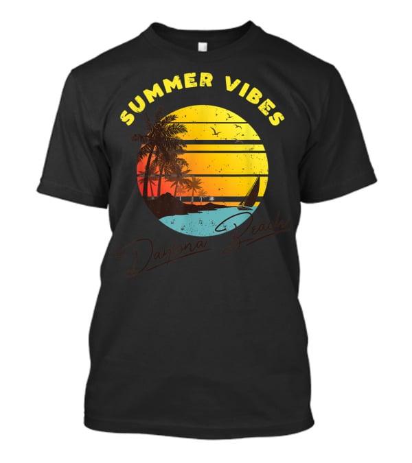 Summer Vibes Daytona Beach Tropical Sunset Palm Trees T-Shirt