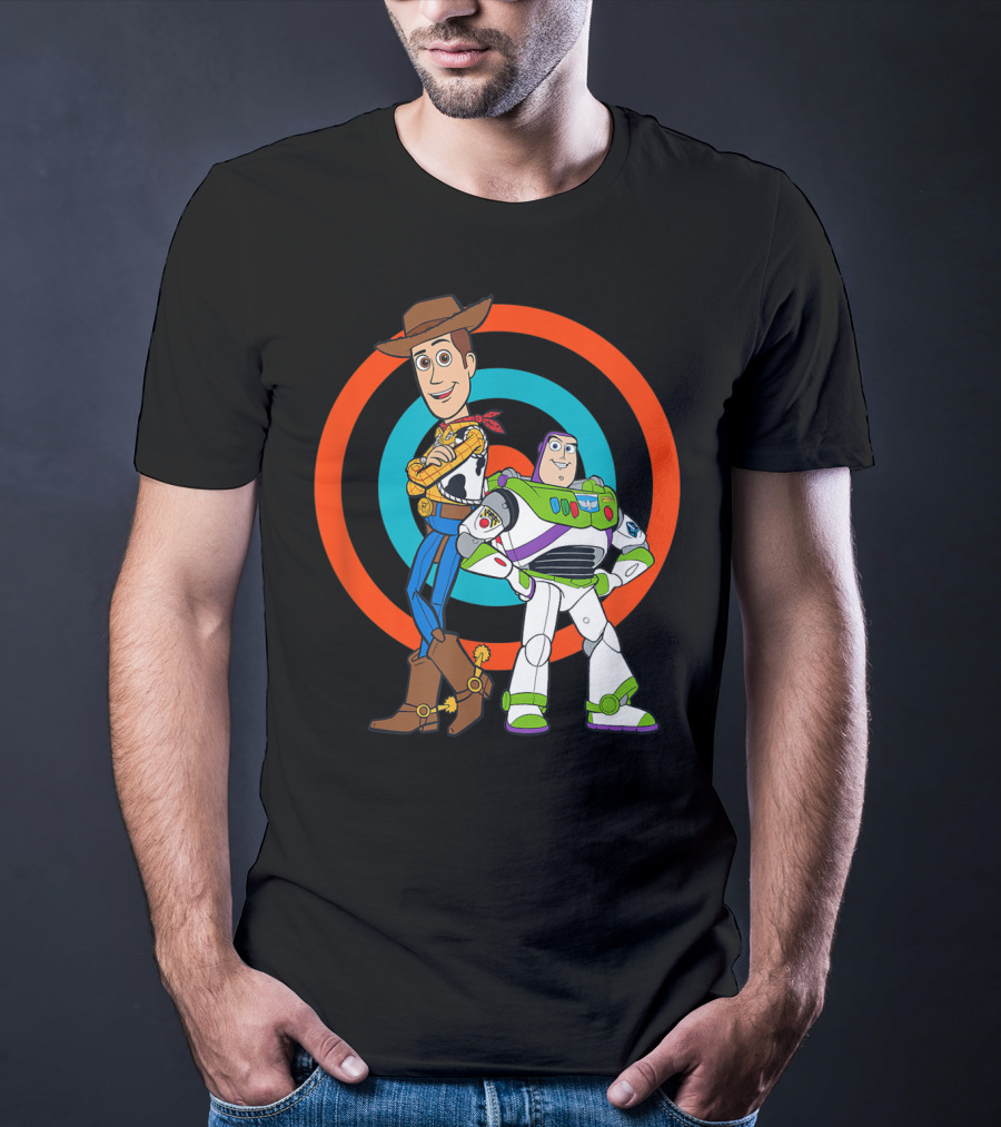 Toy Story Buzz Lightyear And Woody Target Background T-Shirt