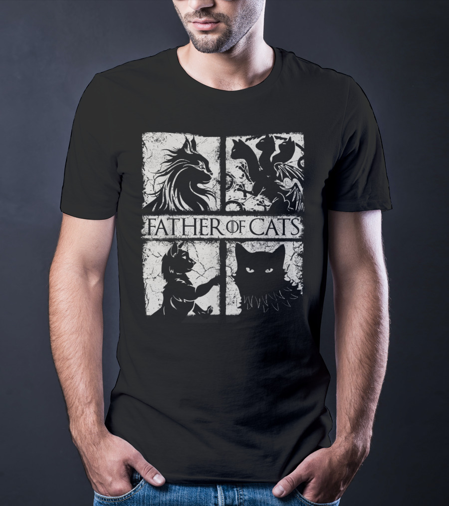 Father Of Cats Mythical And Fierce Cat Lovers T-Shirt