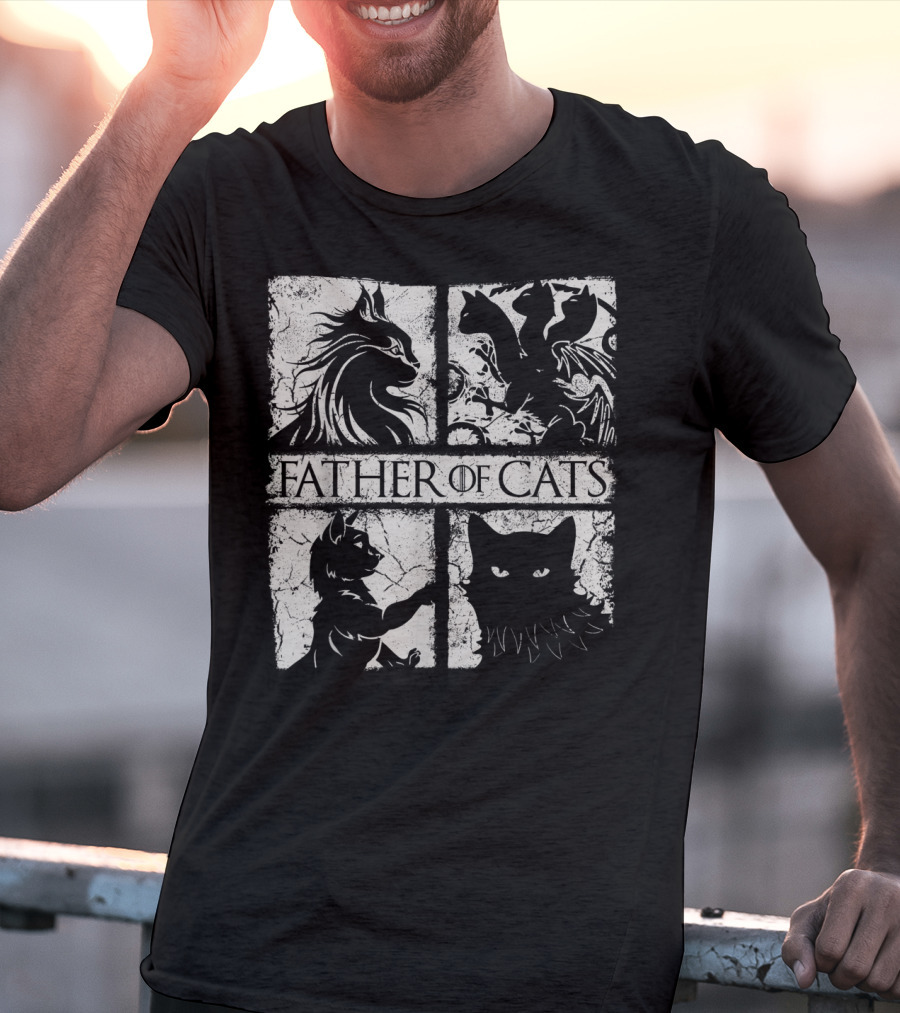Father Of Cats Mythical And Fierce Cat Lovers T-Shirt
