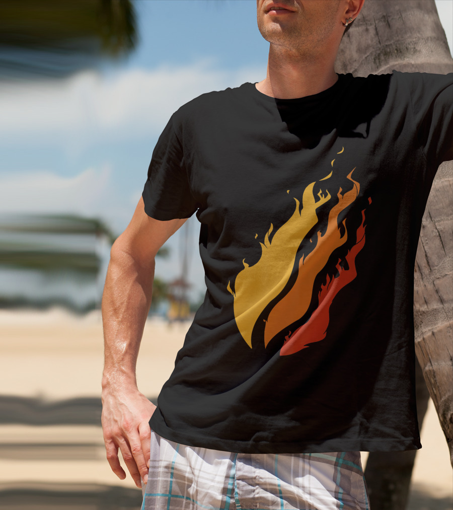 Fire Nation Boys Gaming Playz Streamer Gamer Fiery Flame Elements T-Shirt