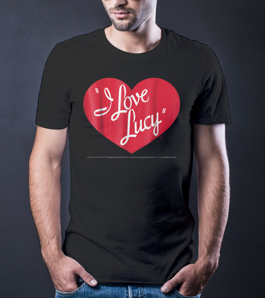 I Love Lucy Heart Script Text T-Shirt