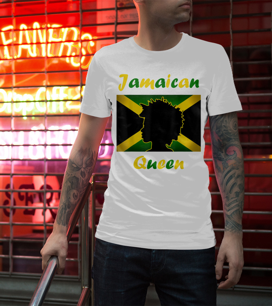 Jamaican Queen Independence Silhouette Flag T-Shirt