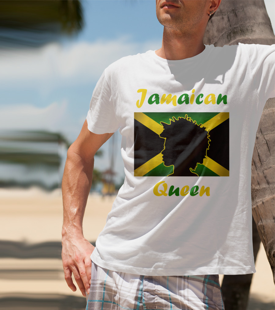 Jamaican Queen Independence Silhouette Flag T-Shirt