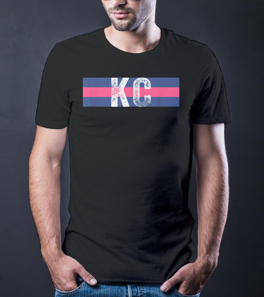 KC Royal Blue Pink Vintage Kansas City Stripes T-Shirt