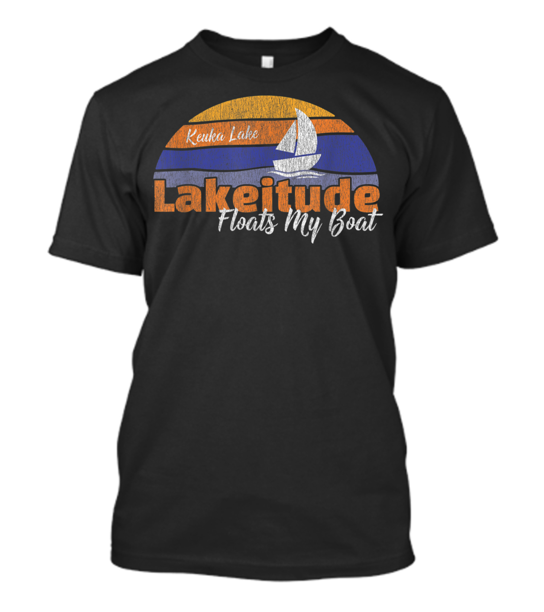 Keuka Lake Lakeitude Floats My Boat Boating Fun T-Shirt