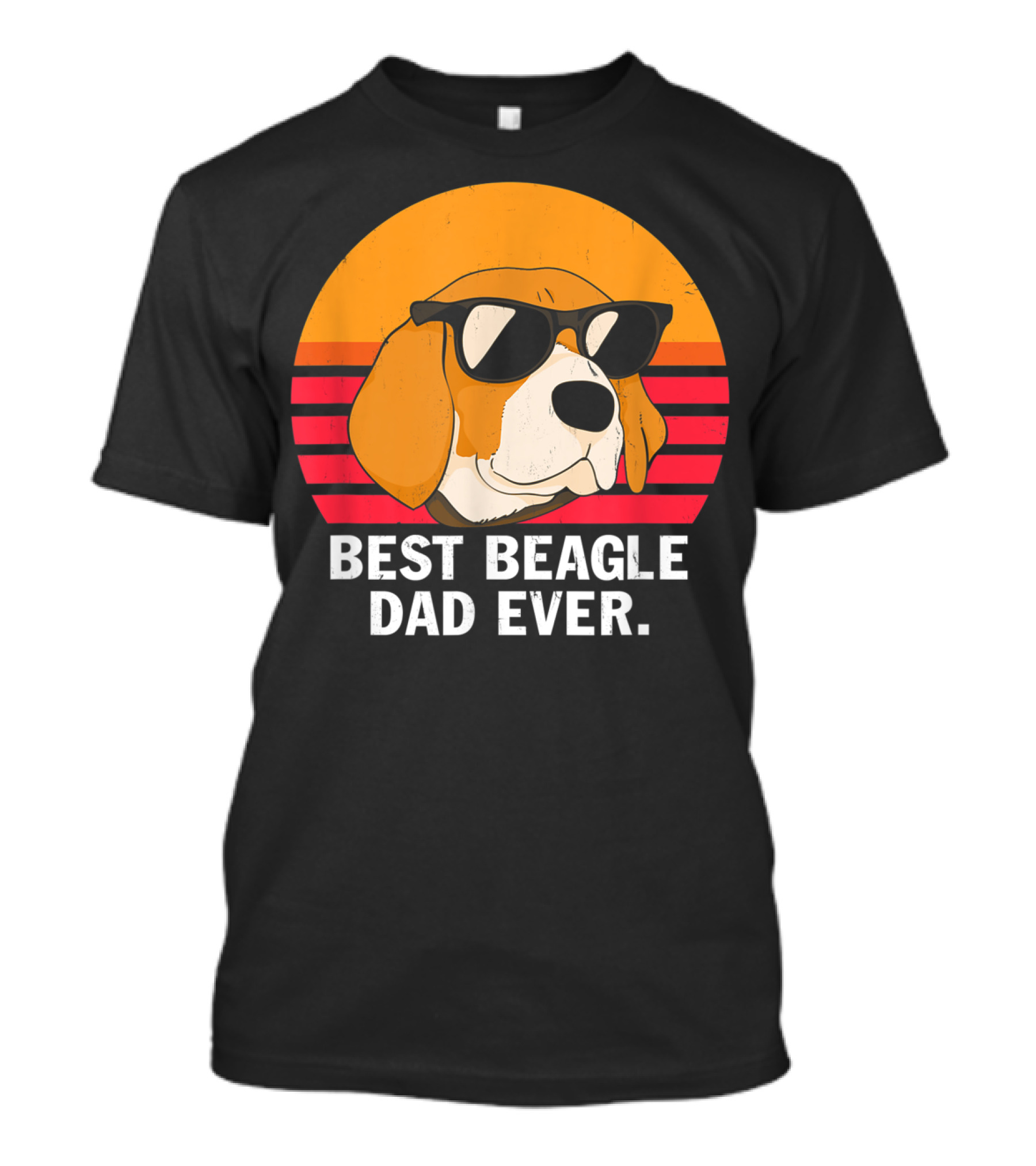 Best Beagle Dad Ever Vintage Style Beagle With Sunglasses T-Shirt