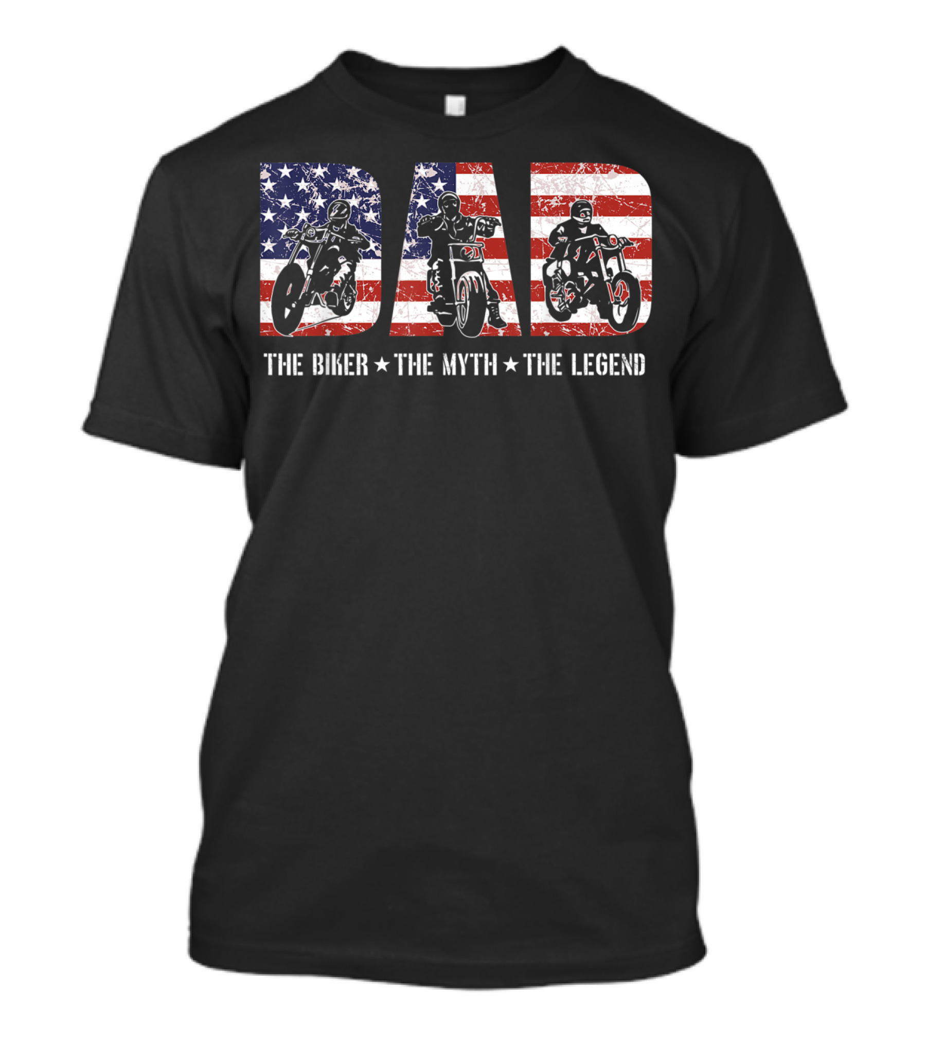 Dad USA Flag The Biker The Myth The Legend T-Shirt