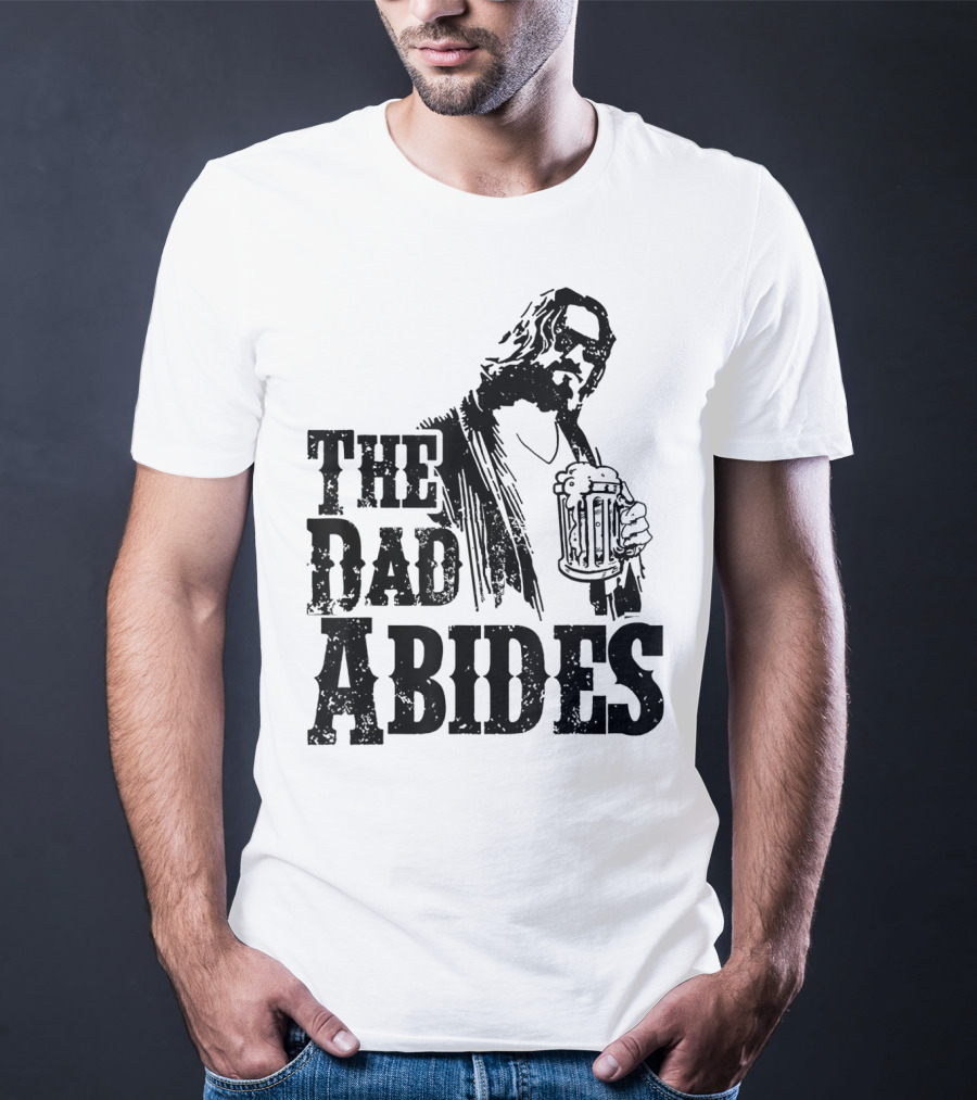 Mens Dad Abides Holding Beer Mug T-Shirt