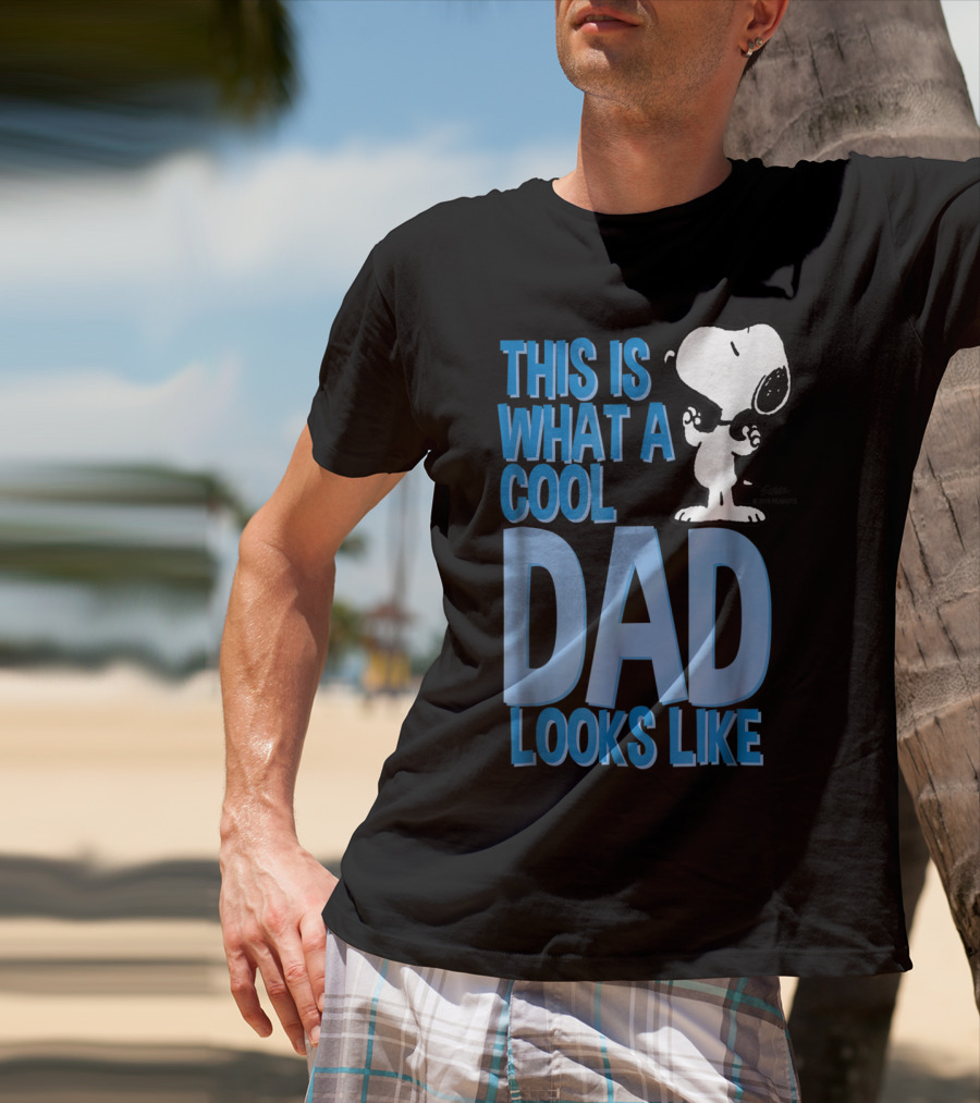 Snoopy This Is What A Cool Dad Looks Like Peanuts Mens T-Shirt