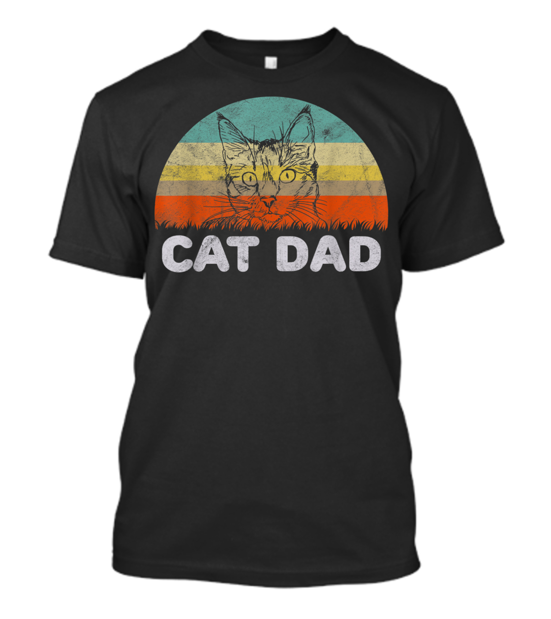 Retro Cat Dad For Cat Love Vintage Style Mens T-Shirt