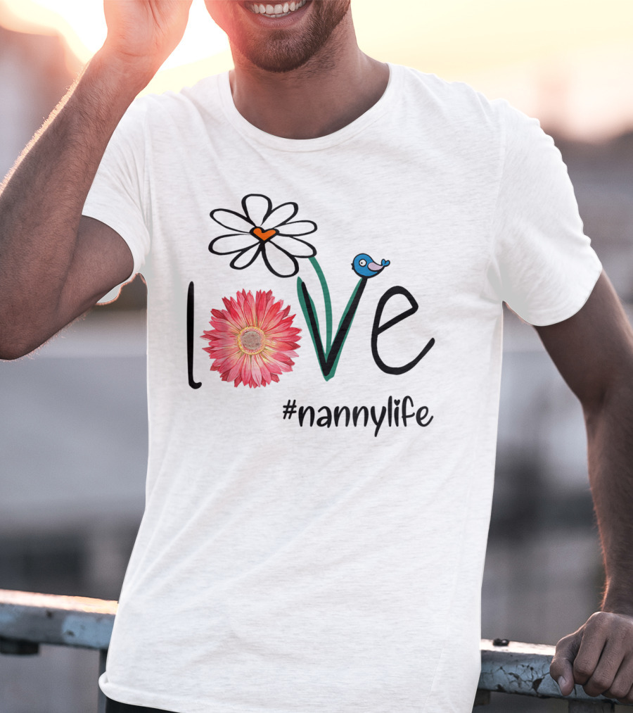 Love Floral Heart Mom Nanny Life #mimilife T-Shirt