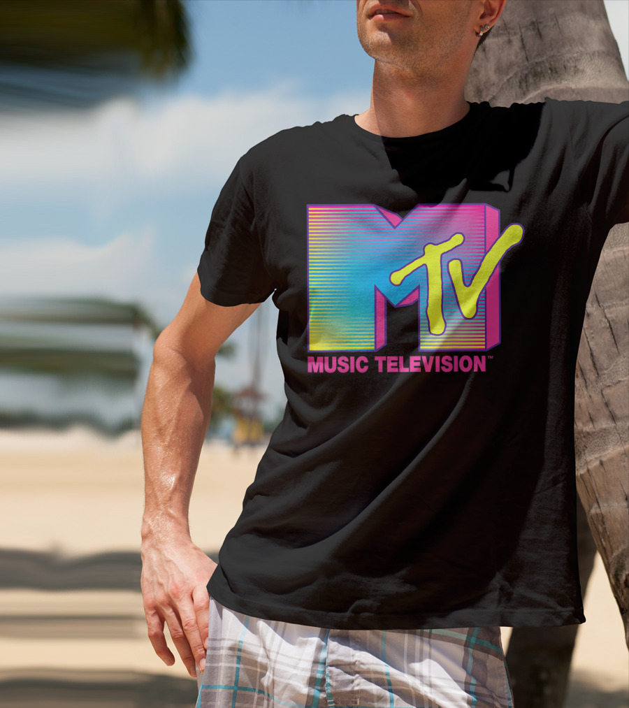 MTV Music Television Fluorescent Colors T-Shirt