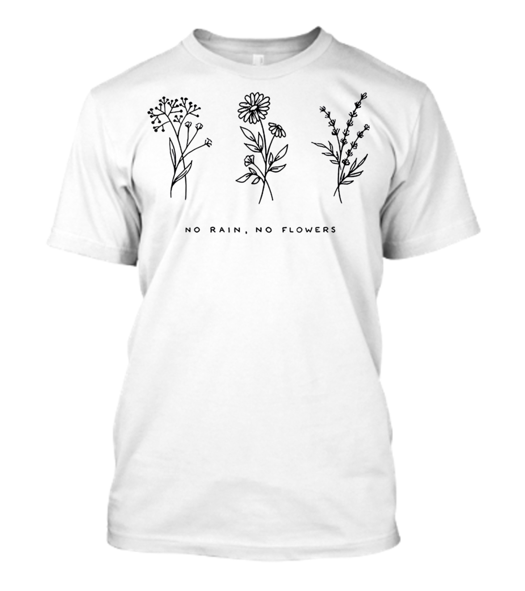 No Rain No Flowers Botanical T-Shirt