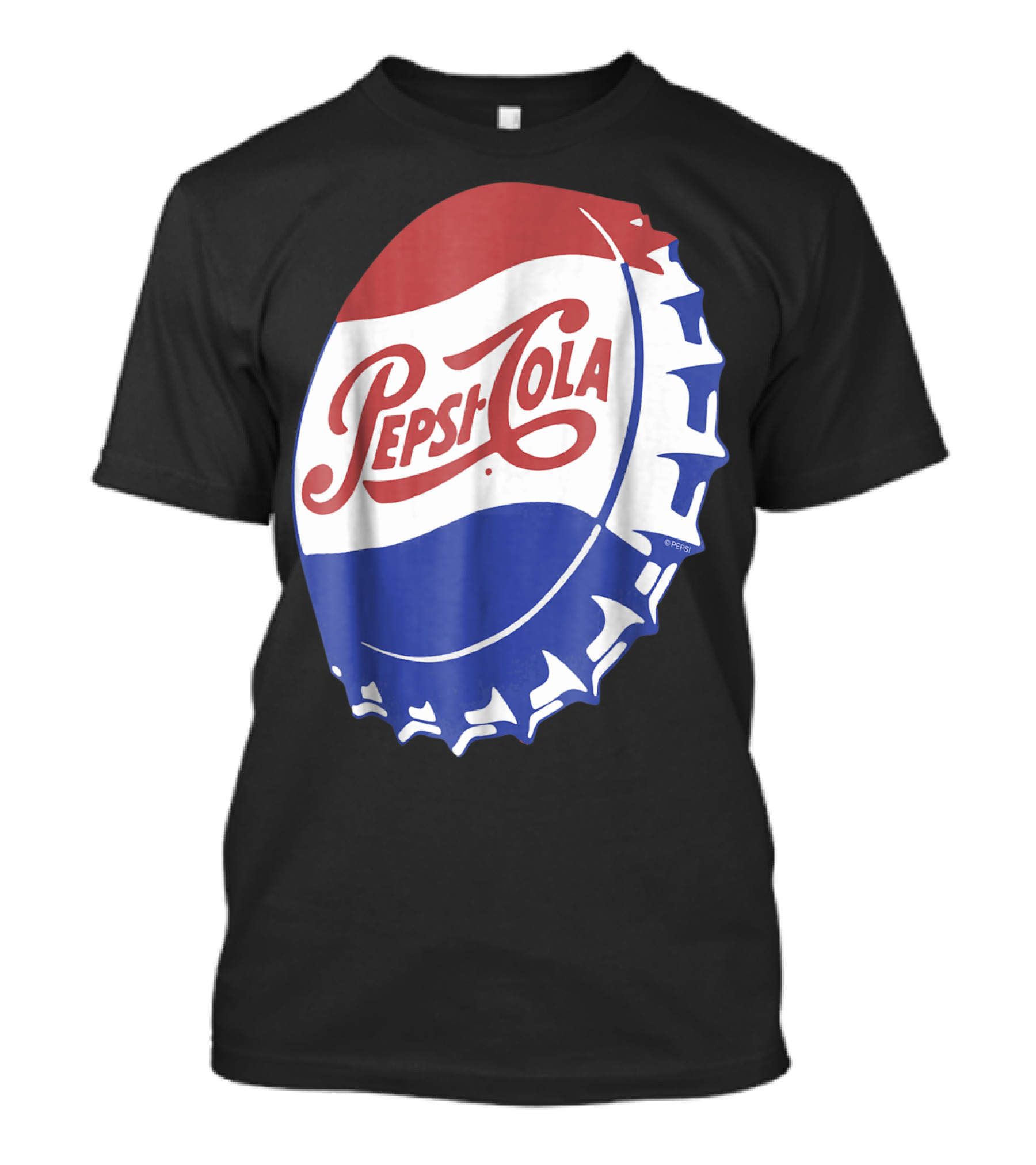 Pepsi Cola Vintage Bottle Cap Logo Soft Drinks Retro Branding T-Shirt
