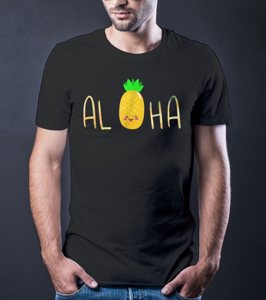 Aloha Pineapple Hawaii Beaches Hawaiian Fruit T-Shirt