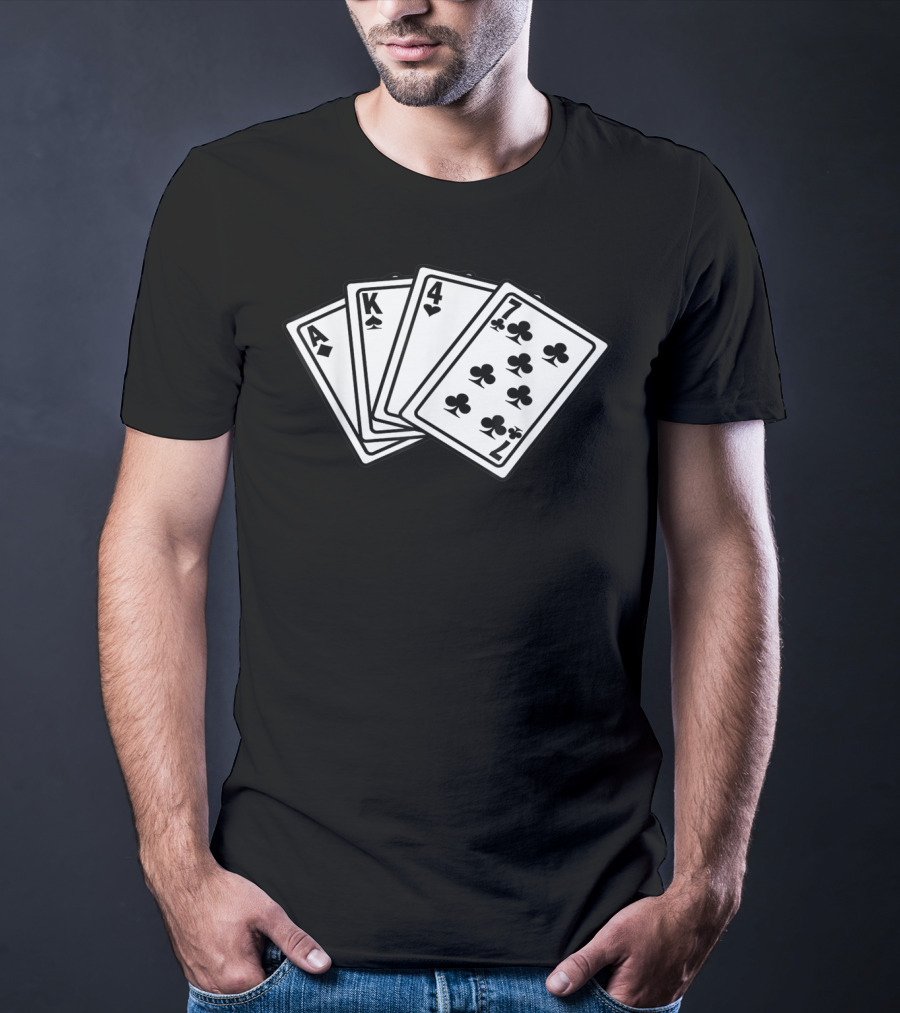 AK 47 Funny Poker Cards Playing Hand T-Shirt