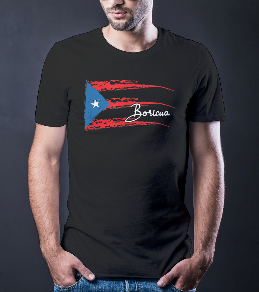 Boricua Puerto Rico Flag Scratched T-Shirt