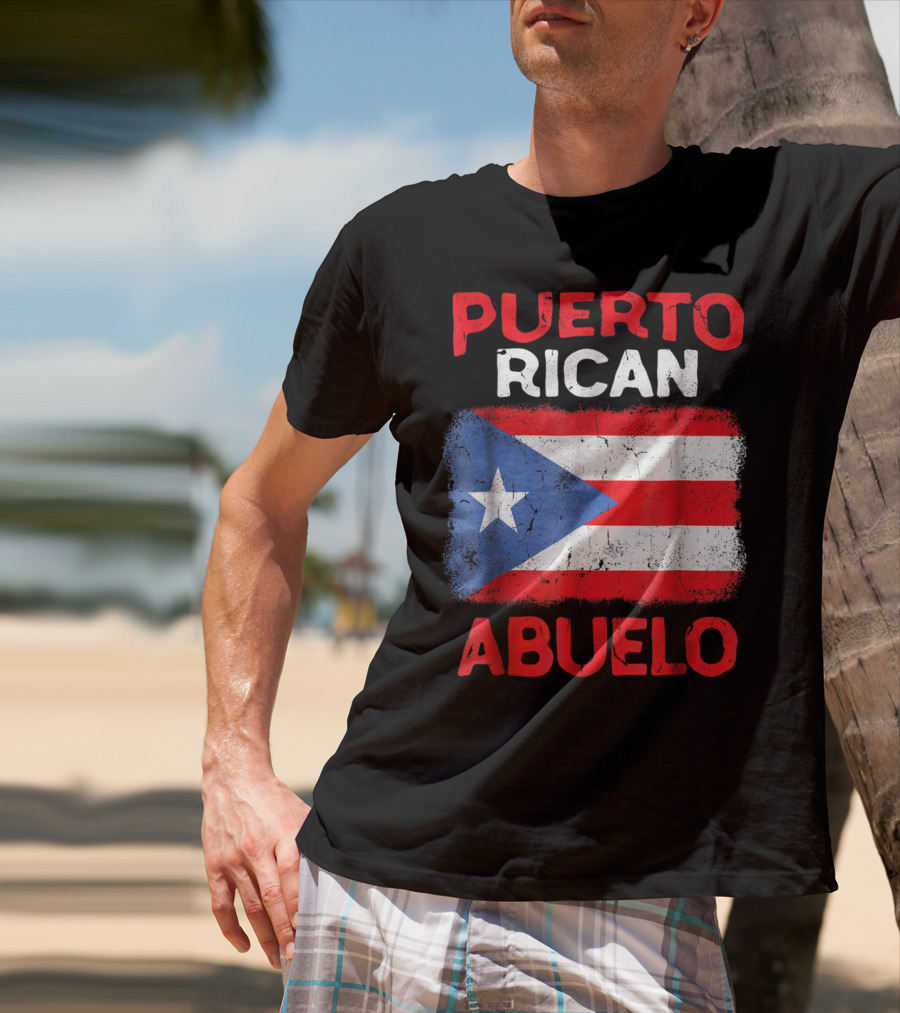 Puerto Rican Abuelo Grandpa Flag Fathers T-Shirt