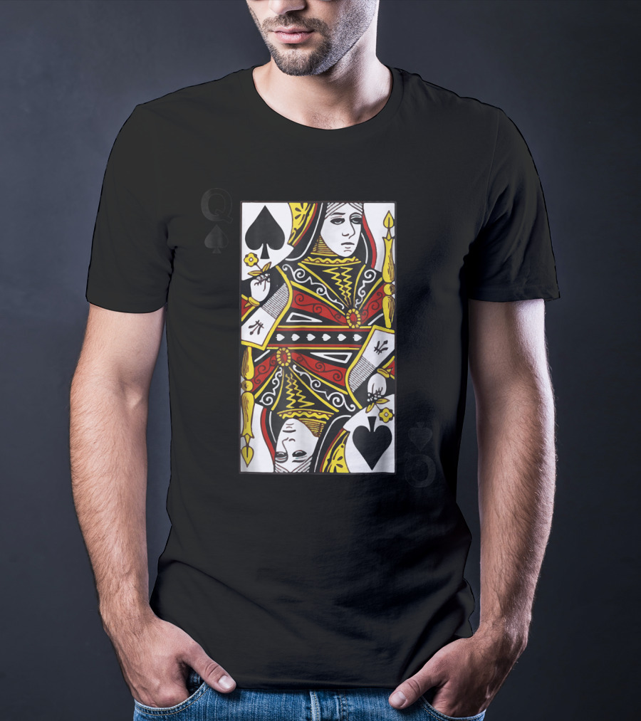 Queen Of Spades Playing Card Poker Blackjack T-Shirt
