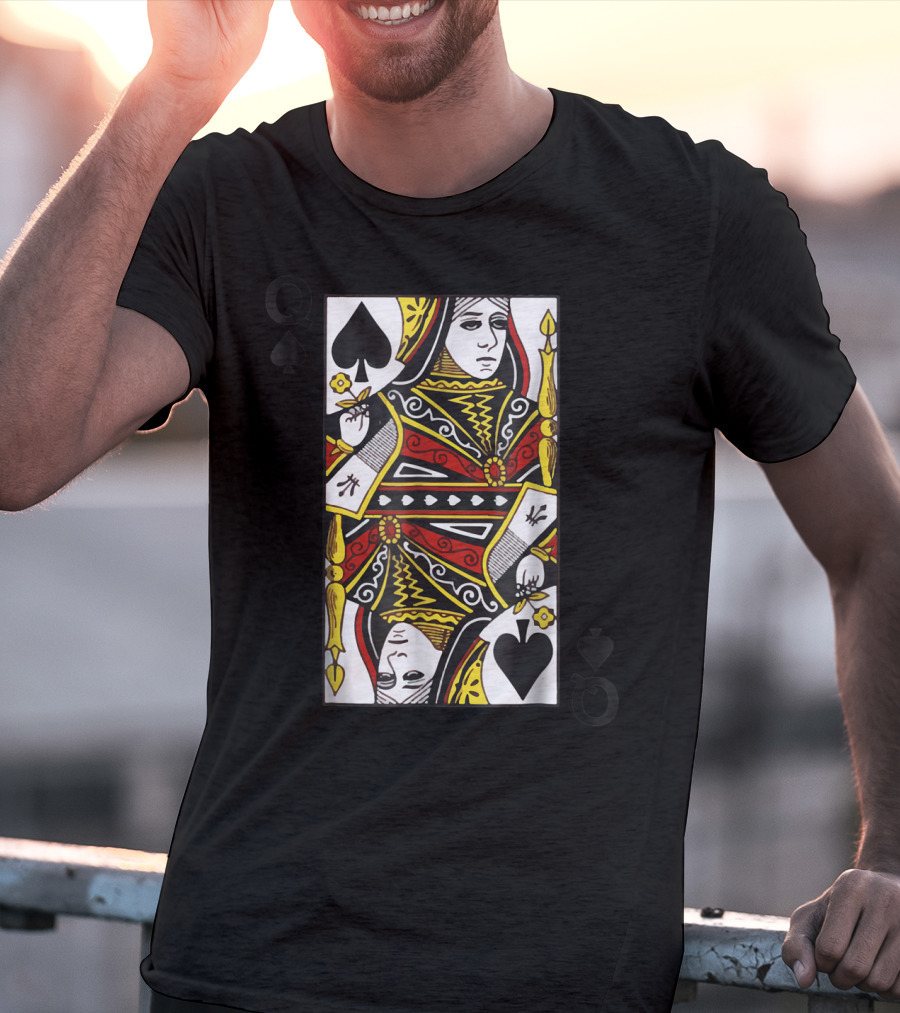 Queen Of Spades Playing Card Poker Blackjack T-Shirt