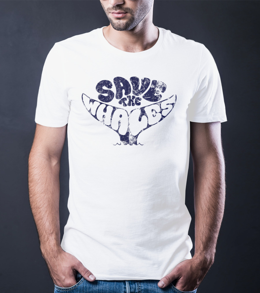 Save The Whales Distressed Vintage Environmentalist T-Shirt