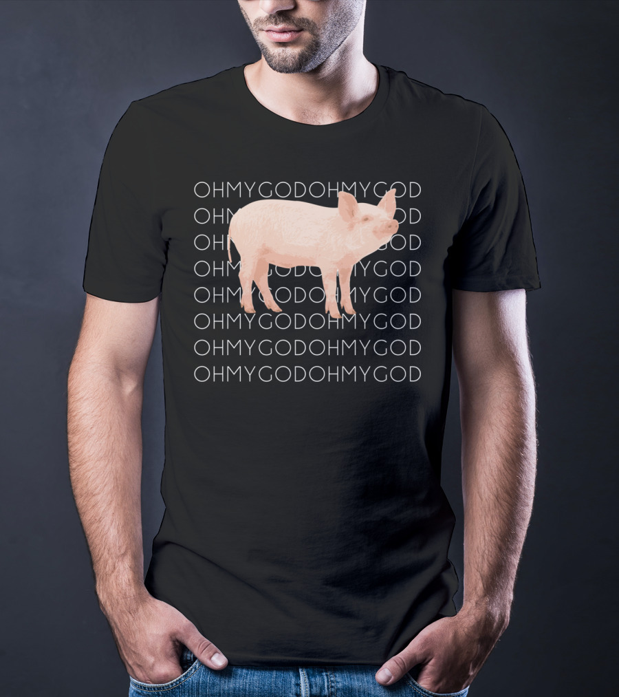 Shane Dawson Oh My God Pig Repeated Text T-Shirt