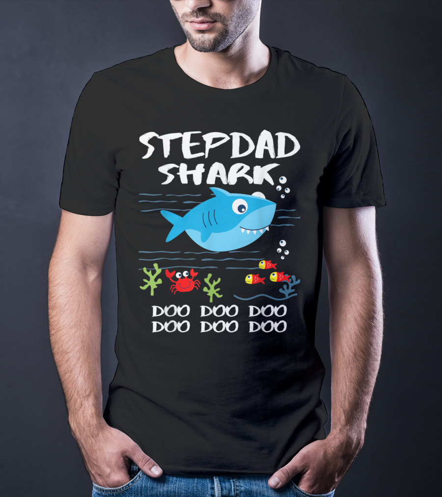 Stepdad Shark Doo Doo Doo Baby Shark Inspired T-Shirt