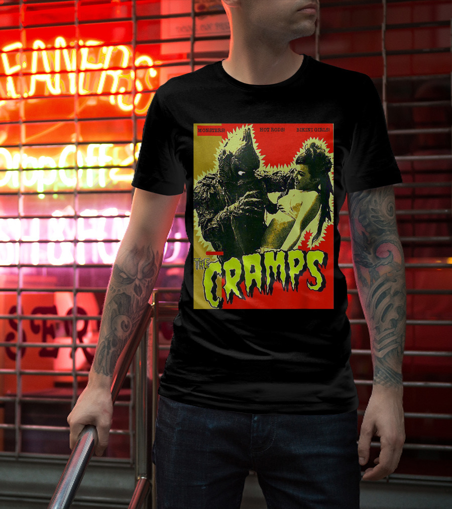 The Cramps Monsters Hot Rods Bikini Girls Punk Rock Band T-Shirt