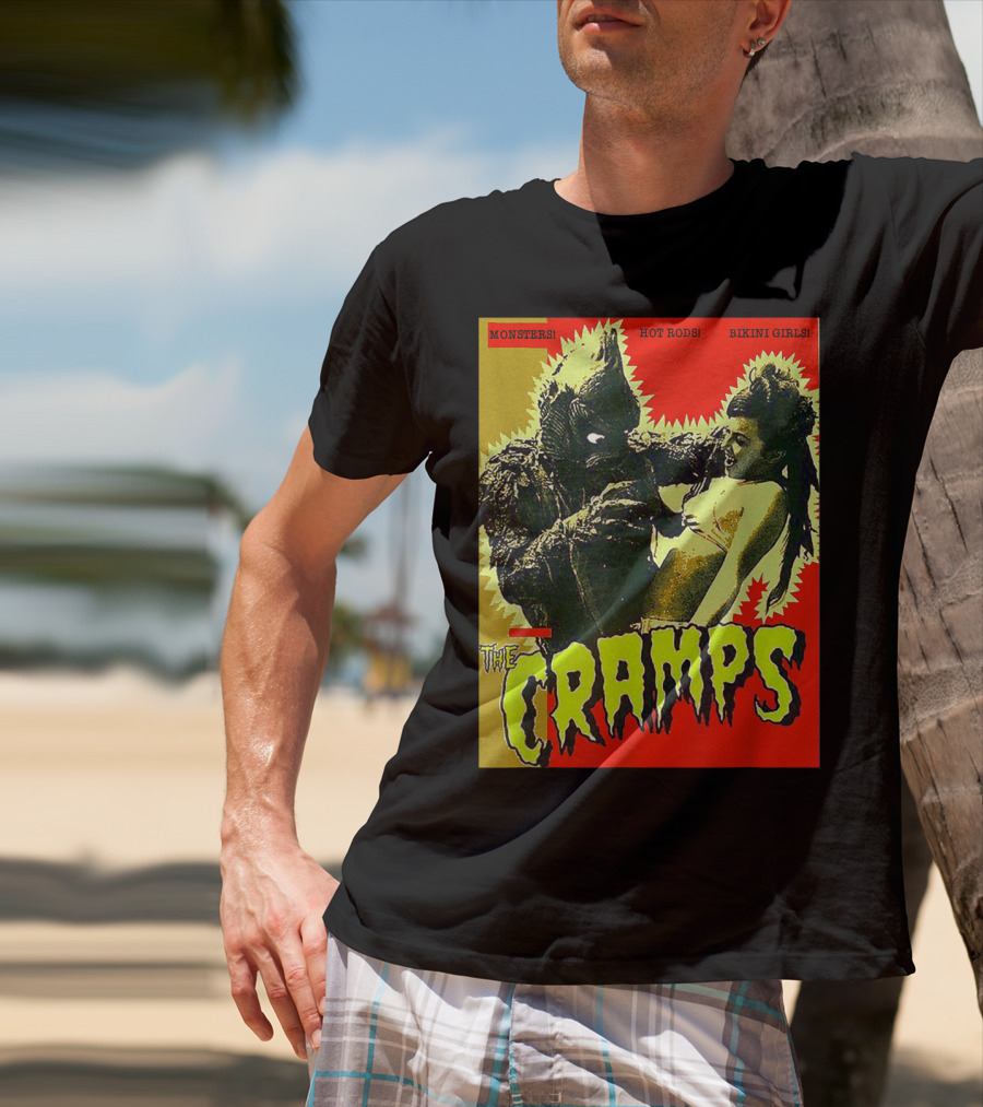 The Cramps Monsters Hot Rods Bikini Girls Punk Rock Band T-Shirt