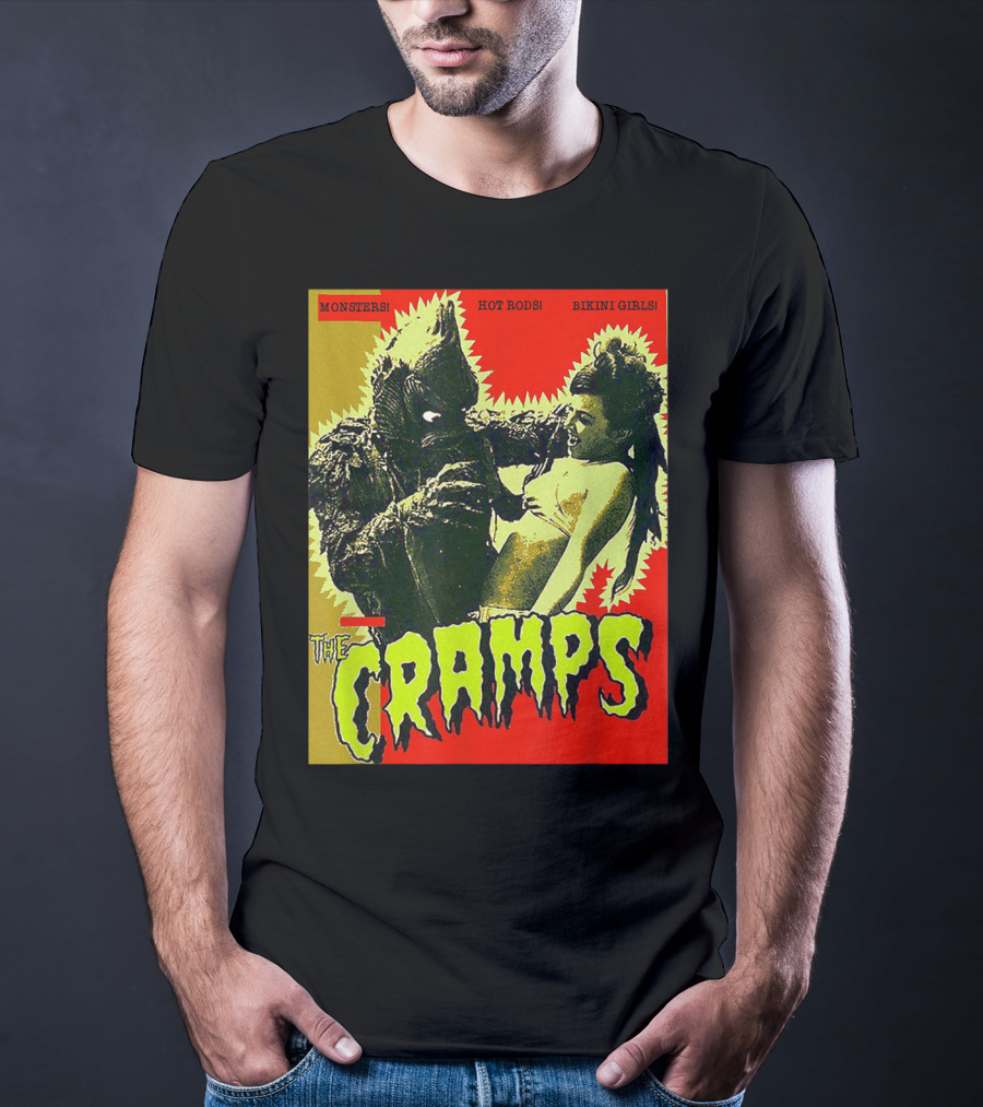 The Cramps Monsters Hot Rods Bikini Girls Punk Rock Band T-Shirt