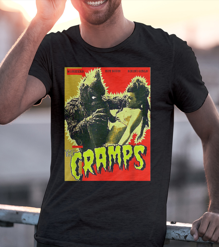The Cramps Monsters Hot Rods Bikini Girls Punk Rock Band T-Shirt