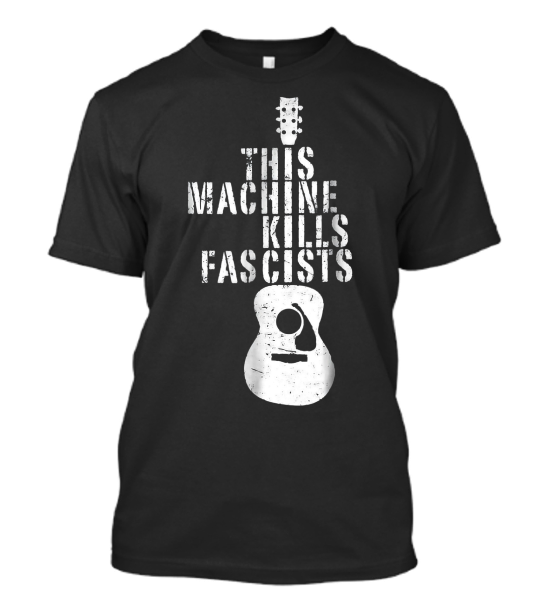 This Machine Kills Fascists Guitar Image T-Shirt