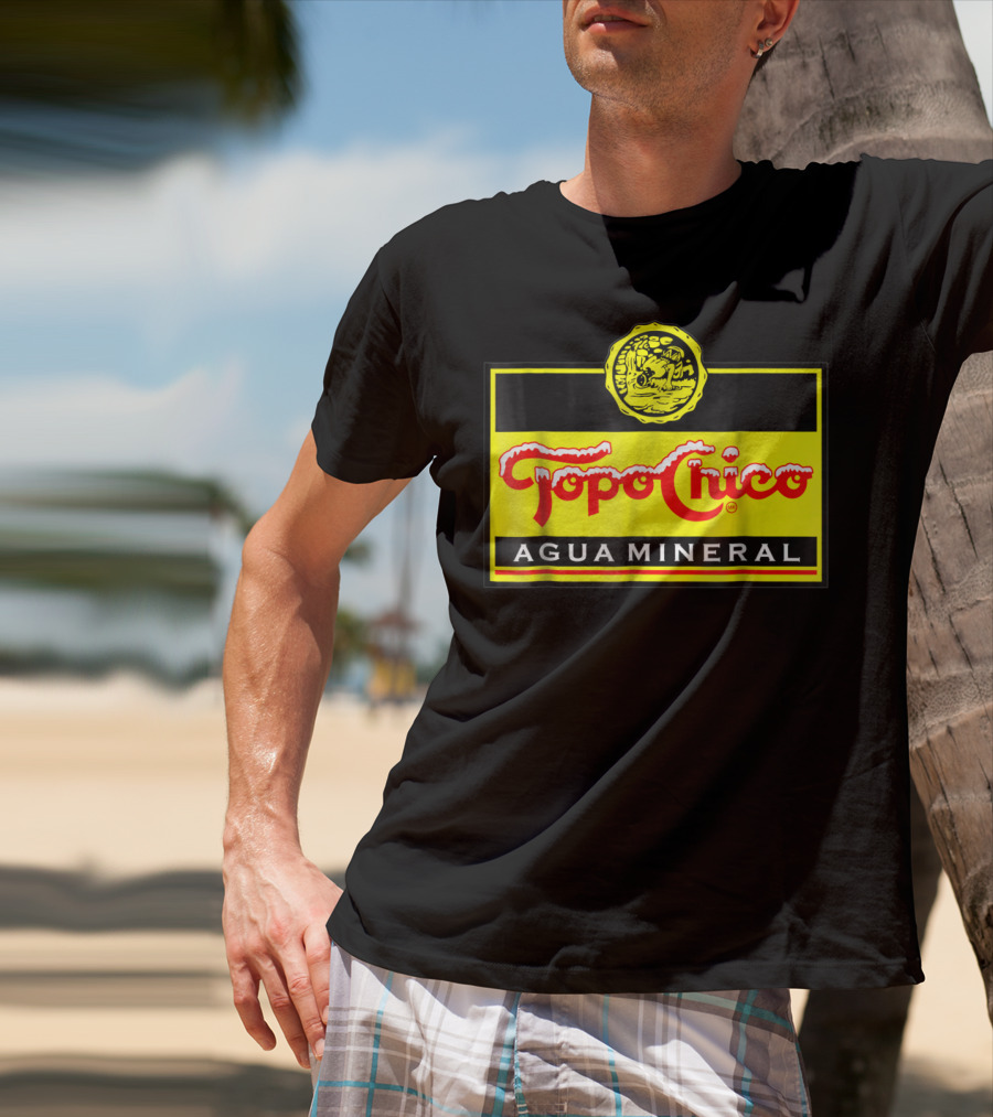 Topo Chico Agua Mineral Logo With Yellow T-Shirt